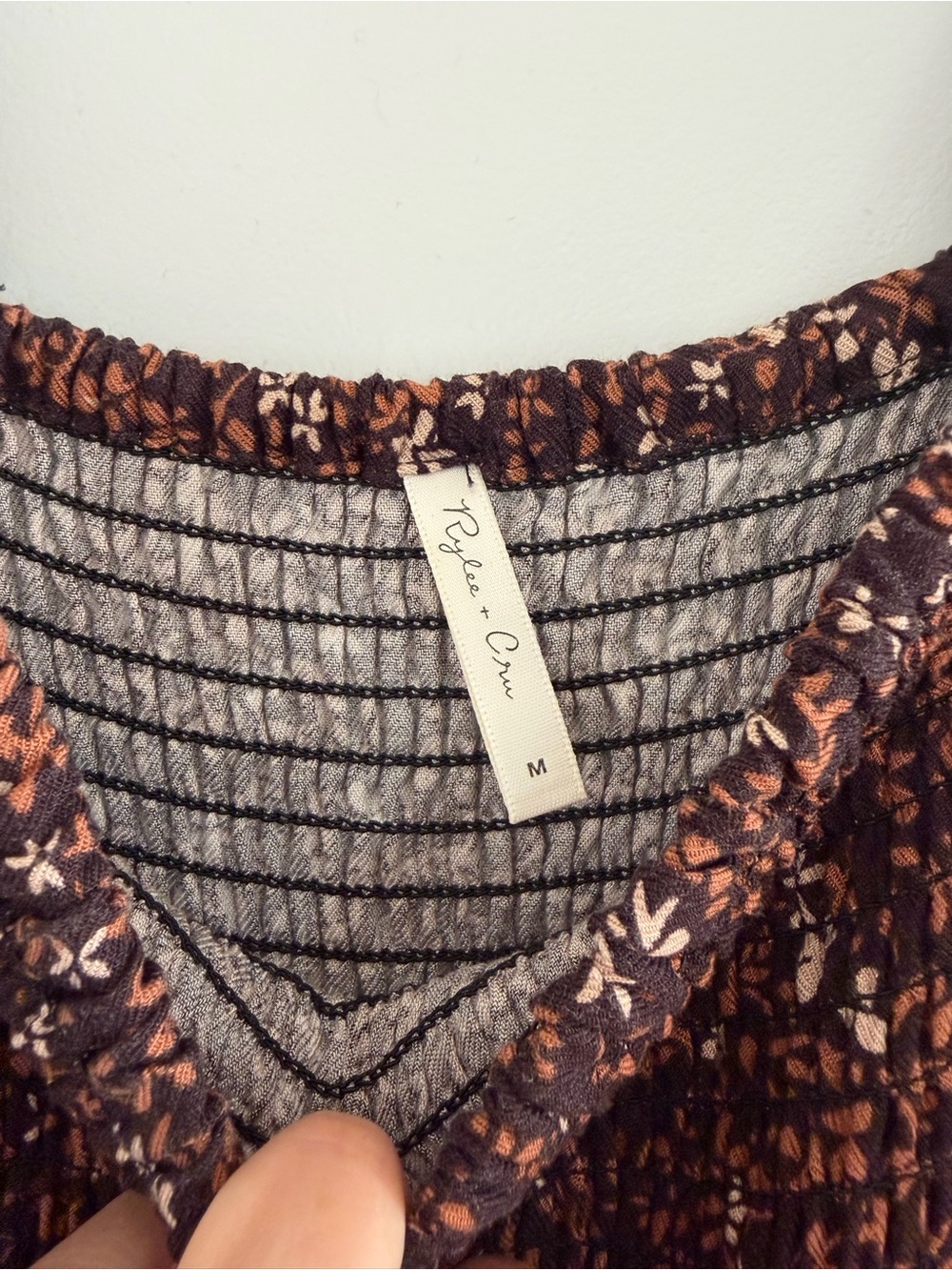 Rylee + Cru Brown Floral Smocked Maxi Dress - Picture 2 of 2